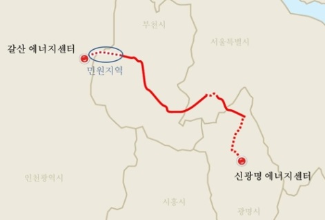 인천·부천 지역 345㎸ 지중 송전선 건설 17㎞ 구간. (자료=한국전력공사 경인건설본부)