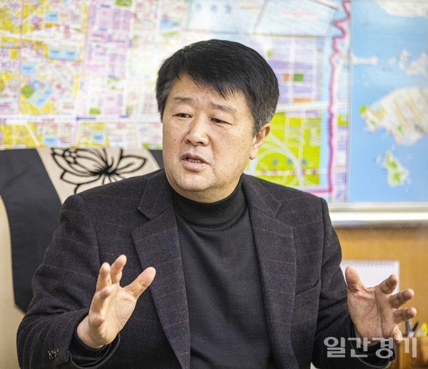 박형우 인천 계양구청장이 구정운영 방향과 추진사업에 대해 설명하고 있다. (사진=송홍일 기자)