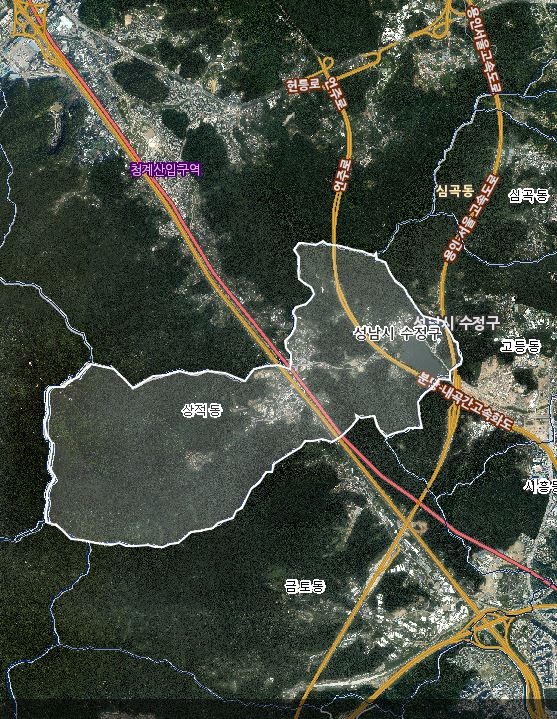 최근 투기 조짐이 일고 있는 성남시 상적동 토지거래허가구역 임야. (사진=경기도)