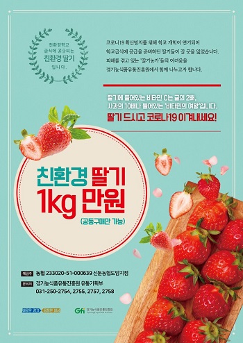 친환경딸기 팔아주기 포스터.