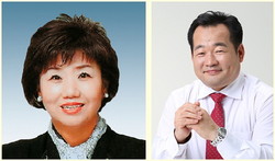 왼쪽부터 황진희(59) 현 도의원, 이상윤(54) 정당인