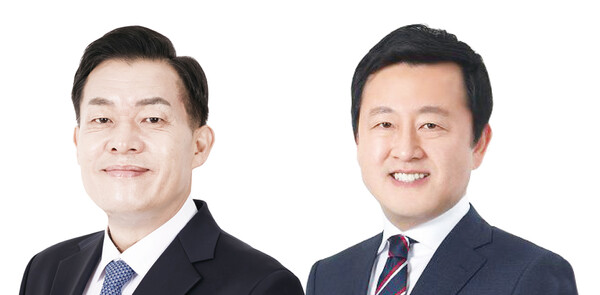 왼쪽부터 6·1지방선거 수원시장 더불어민주당 이재준 후보, 국민의힘 김용남 후보. 