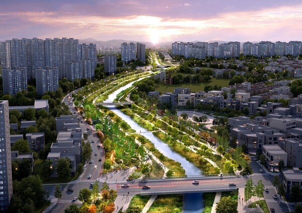 &lsquo;평택 바람길숲 조성사업&rsquo;이 국토교통부와 한국조경학회가 공동 주최한 제12회 조경대상에서 농림축산식품부장관상을 수상했다. 사진은&nbsp;평택 바람길숲 조감도. (사진=평택시)