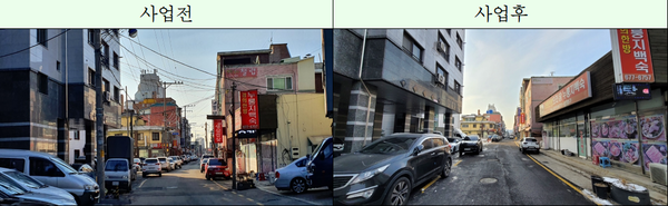 안성시는 1월5일 낙원길 구간에 난립하던 가공 전선과 통신선을 땅에 묻는 지중화 사업을 지난달 말 완료했다고 밝혔다. (사진=안성시)