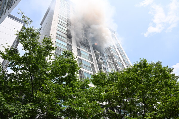 남양주 와부읍 덕소리의 아파트 8층에서 불이나 1시간 25분여 만에 진화됐다. (사진=경기소방재난본부)
