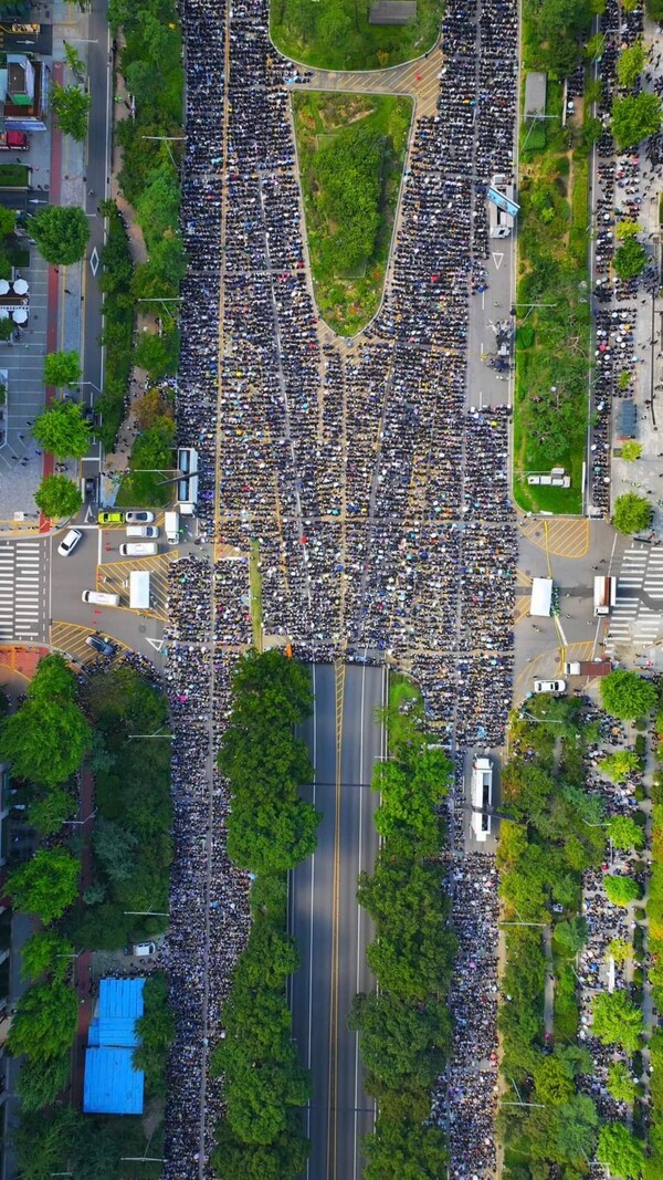 9월2일 서울 여의도 국회 앞에서 진행된 교사 집회 모습.