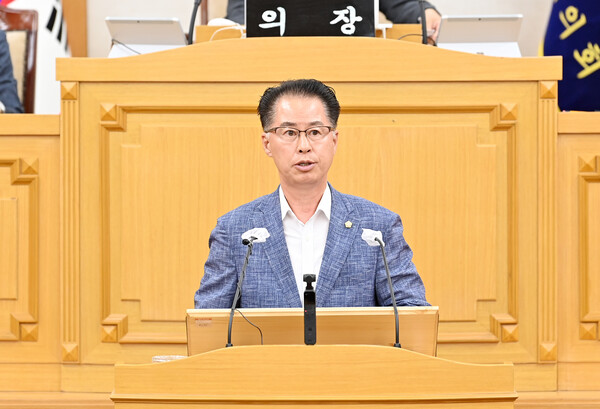 최창호 파주시의회 의원이 13일 열린 임시회 5분발언을 하고 있다. (사진=파주시의회)