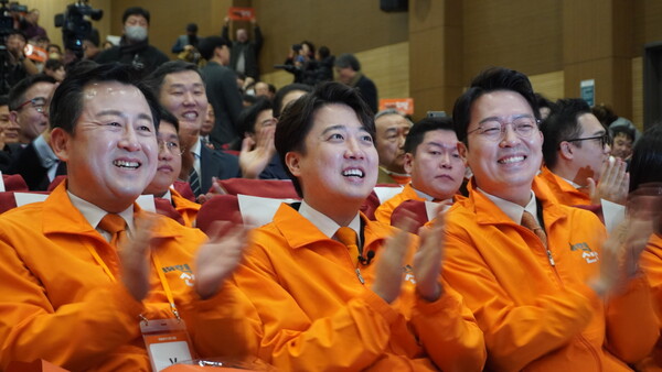이준석 전 국민의힘 대표가 주도하는 개혁신당이 20일 오후 국회 의원회관에서 중앙당 창당대회를 열었다. (사진=홍정윤 기자)