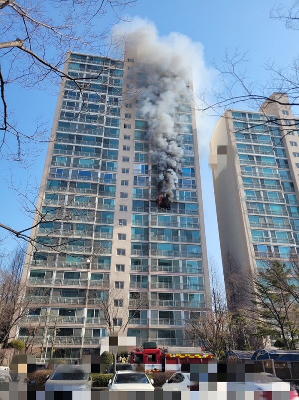 3월10일 오전 9시47분께 고양시 일산서구 일산동에 위치한 아파트에서 불이나 주민 77명이 대피하는 소동이 일어났다. (사진=일산소방서)