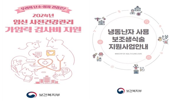 옹진군이 신혼부부와 난임부부의 건강하고 행복한 임신과 출산을 돕기 위해 임신 사전건강관리 지원사업 및 냉동난자 사용 보조생식술 지원을 4월부터 신규 사업으로 시행한다.  임신 사전건강관리 가임력 검사비 지원 안내 이미지.(사진=옹진군)