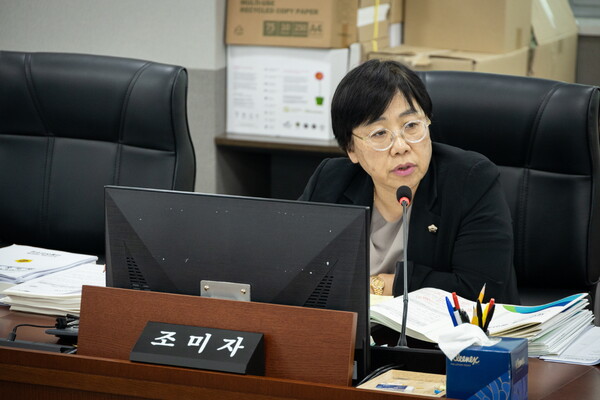 경기도의회 문화체육관광위원회 조미자(더불어민주당, 남양주3) 의원은 지난 6월22일 열린 제375회 정례회 예산결산특별위원회 회의에서 경기도 재난정책보험 가입 지원이 부족한 현실에 대해 문제를 제기했다. (사진=경기도의회)