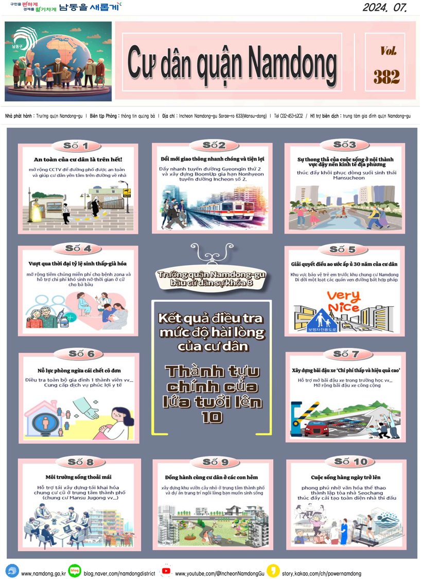 다국어로 서비스하는 구정 소직지 ‘남동사람들이 화제다.(사진=남동구)