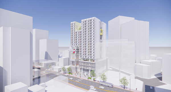 경기도는 8월14일 국토교통부의 ‘특화 공공임대주택 공모사업’에서 의정부 우체국복합 통합공공임대 청년특화주택(262호·경기주택도시공사 시행) 등 3곳이 선정됐다고 밝혔다. 의정부 청년특화주택 조감도. (사진=경기도)