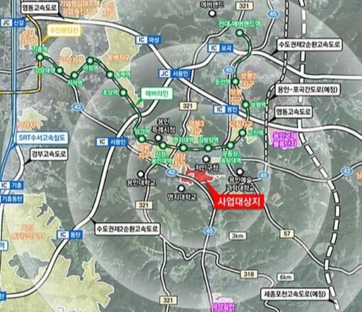 용인시는 4일 국토교통부가 처인구 남동과 김량장동, 역북동 일원 71만 6027㎡를 용인중앙공원 공공지원민간임대주택 공급촉진지구 지정 변경(1차) 및 지구계획을 승인·고시했다. (사진=용인시)