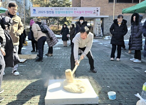 김준혁(수원정) 국회의원이 2월8일 자신의 지역구인 원천동 척사대회에 참석했다. (사진=김준혁 의원 sns캡처)