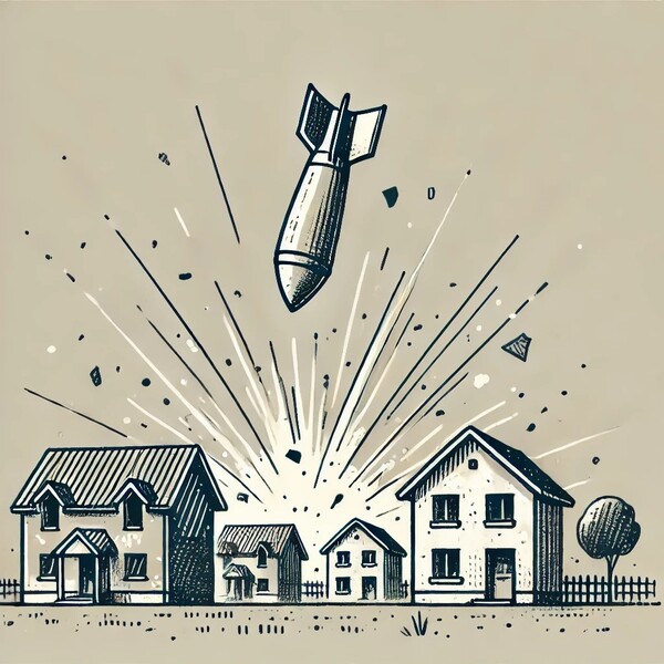 3월6일 오전 10시5분께 포천시 이동면 민가에 포탄이 떨어져 4명이 다치는 피해가 발생했다. (자료=챗GPT제작 이미지)