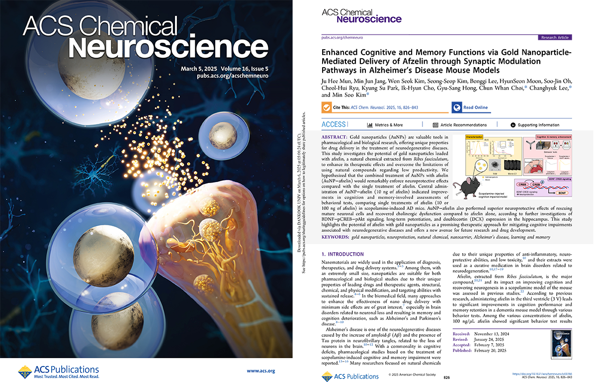 경기도경제과학진흥원(경과원)과 한국과학기술연구원(KIST)공동 연구팀은 천연물과 금 나노 기술을 결합해 알츠하이머 치매 질환에 개선효과가 있는 후보물질을 발견했다. (사진=경과원)