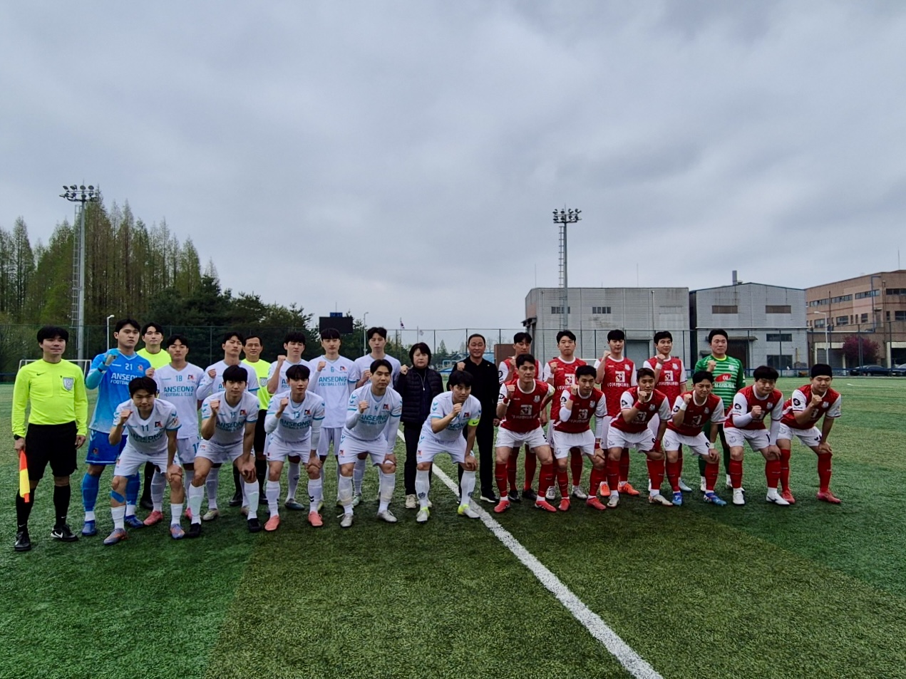  안성시민축구단은 4월20일 안성맞춤C구장에서 열린 2025 K5 경기도 리그 개막전에서 시흥뉴월드FC를 상대로 4-0 완승을 거뒀다. (사진=안성시)