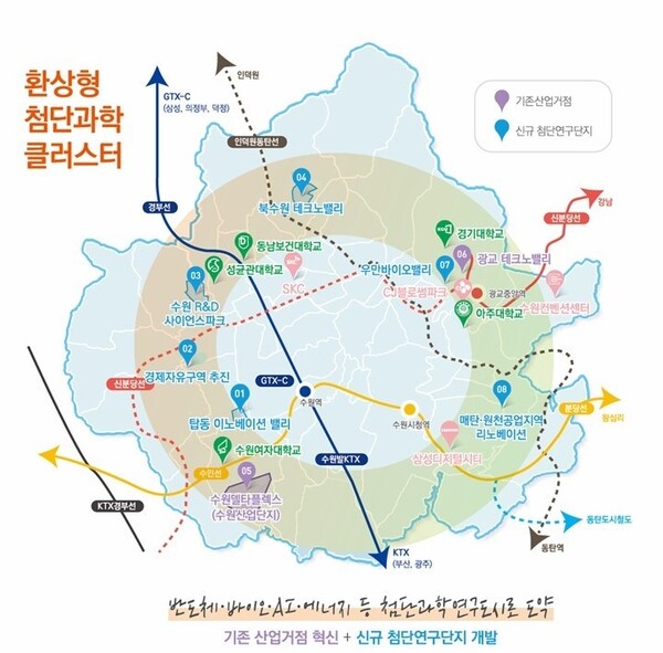 환상형첨단과학혁신클러스터 계획도. (자료=수원도시공사)