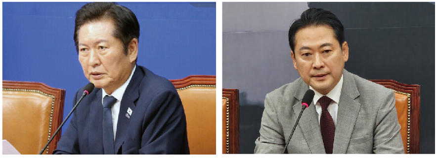 정청래 더불어민주당 당대표가 SNS에 ‘윤어게인을 주창하는 세력이 지도부에 뽑혔다’라고 조소하자 장동혁 국민의힘 당대표가 공개 발언에서 “빵 터졌다”라고 희롱했다. (사진=일간경기DB)