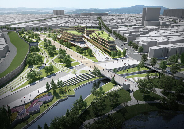 20여 년 동안 지지부진하던 ‘수원 영화 문화관광지구’ 개발 사업이 국토교통부 주관 ‘2025년 상반기 도시재생 혁신지구 국가시범지구 공모’에 선정되면서 본격 추진된다. (조감도=수원시)