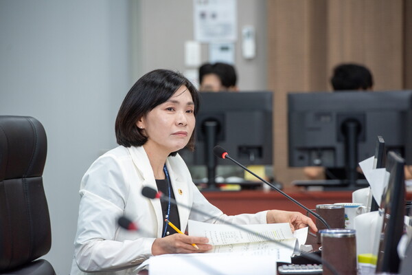 황세주 도의원이 9월11일에 열린 2025년도 제2회 경기도 보건건강국 추가경정예산안 심사에서 발언하고 있다. (사진=경기도의회)