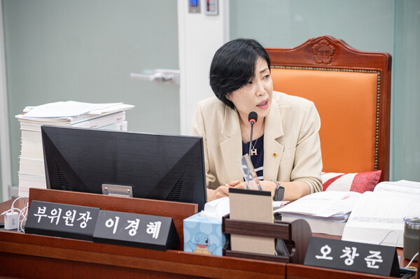 이경혜 경기도의회 의원이 9월11일 열린 제386회 임시회 기획재정위원회 제2차 회의에서 발언하고 있다. (사진=경기도의회)